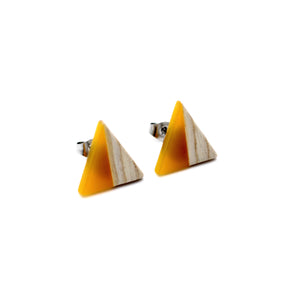 Golden Yellow Triangle Studs