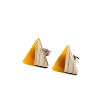Load image into Gallery viewer, Golden Yellow Triangle Studs
