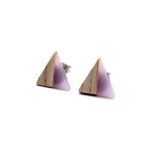 Load image into Gallery viewer, Purple Triangle Earrings
