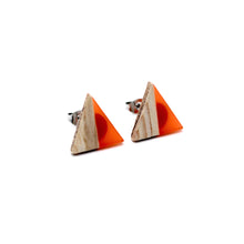 Load image into Gallery viewer, Orange Triangle Studs
