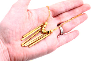 Gold Multi Bar Fringe Necklace
