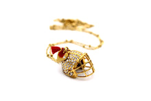 Load image into Gallery viewer, Gold Football Helmet Necklace
