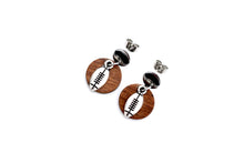 Load image into Gallery viewer, Silver Football Earrings
