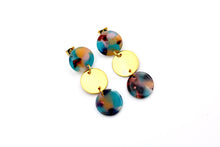 Load image into Gallery viewer, Multicolor Triple Circle Acetate Dangle Earrings
