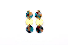 Load image into Gallery viewer, Multicolor Triple Circle Acetate Dangle Earrings
