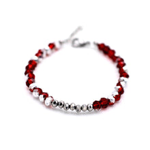 Load image into Gallery viewer, Red &amp; Silver Beaded Bracelet
