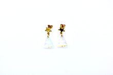 Load image into Gallery viewer, Gold Star Christmas Tree Dangle Earrings
