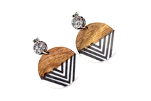 Load image into Gallery viewer, Black Chevron Earrings
