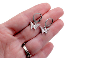 Silver Butterfly Earrings