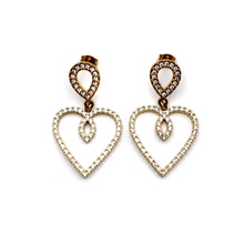Load image into Gallery viewer, Rhinestone Heart Earrings
