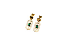 Load image into Gallery viewer, Green Art Deco Earrings
