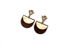 Load image into Gallery viewer, Wood and Metal Earrings
