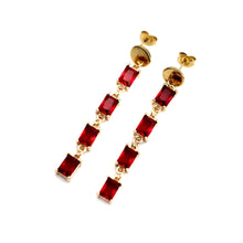 Load image into Gallery viewer, Red Rhinestone Earrings
