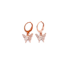 Load image into Gallery viewer, Rose Gold Butterfly Earrings
