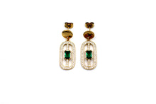 Load image into Gallery viewer, Green Art Deco Earrings
