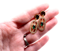 Green Art Deco Earrings
