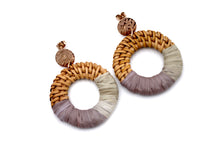 Load image into Gallery viewer, Round Rattan Earrings
