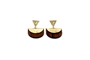 Wood and Metal Earrings