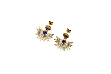 Load image into Gallery viewer, Gold Sunburst Earrings
