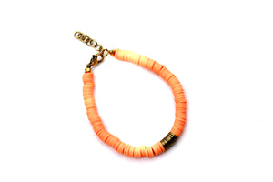 Orange Heishi Bracelet