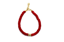 Load image into Gallery viewer, Red Heishi Bracelet
