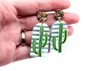 Load image into Gallery viewer, Green Cactus Earrings

