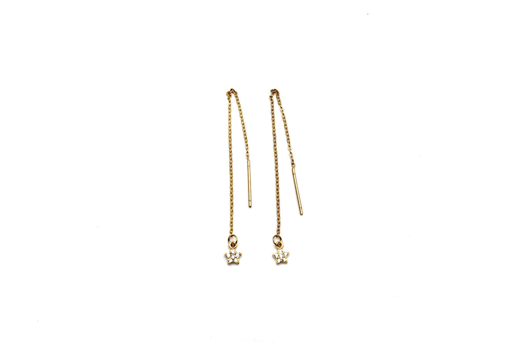 Gold Star Threader Earrings