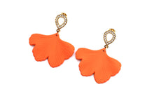Load image into Gallery viewer, Orange Leaf Earrings
