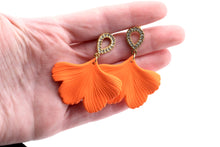 Load image into Gallery viewer, Orange Leaf Earrings
