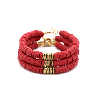 Red Heishi Bracelet