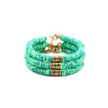 Load image into Gallery viewer, Green and Gold Bracelet
