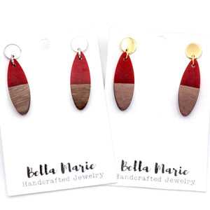 Red Wood Earrings