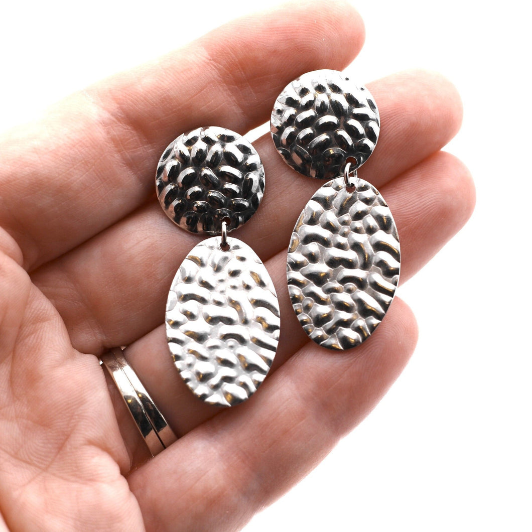 Textured Oval Dangles