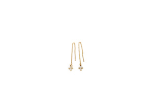 Gold Cross Threader Earrings