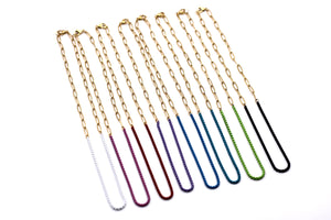 Colorful Enamel & Paperclip Chain Necklace