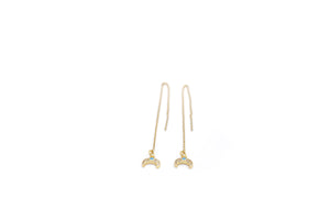 Gold Crescent Boho Threader Earrings