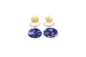 Blue White Acrylic Earrings