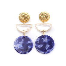 Load image into Gallery viewer, Blue White Acrylic Earrings
