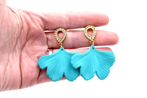 Turquoise Ginkgo Dangles