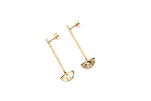 Gold Bar Crescent Dangles