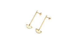 Load image into Gallery viewer, Gold Bar Crescent Dangles
