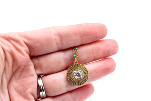 Turquoise Boho Rhinestone Necklace