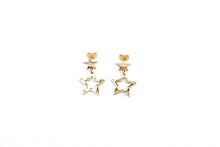 Load image into Gallery viewer, Gold Double Star Earrings
