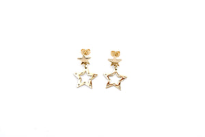 Gold Double Star Earrings