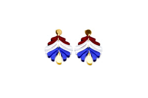 Patriotic Metallic Dangle Earrings