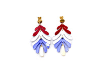 Load image into Gallery viewer, Patriotic Metallic Dangle Earrings
