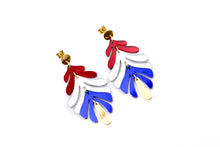 Load image into Gallery viewer, Patriotic Metallic Dangle Earrings
