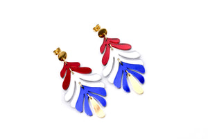 Patriotic Metallic Dangle Earrings