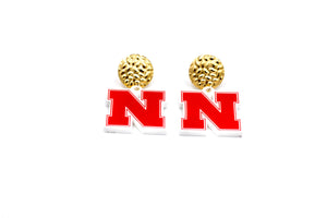 Nebraska Huskers N Dangle Earrings