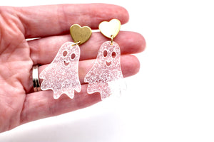 Glitter Ghost Earrings